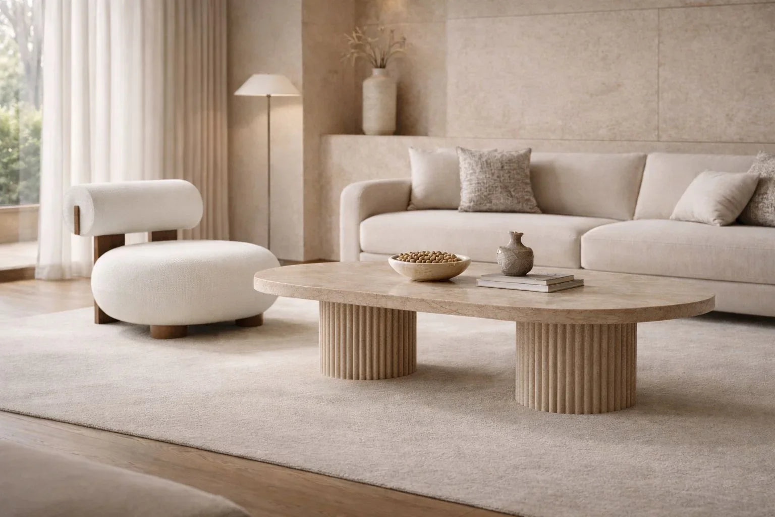 Comment styliser une table en travertin sans en faire trop