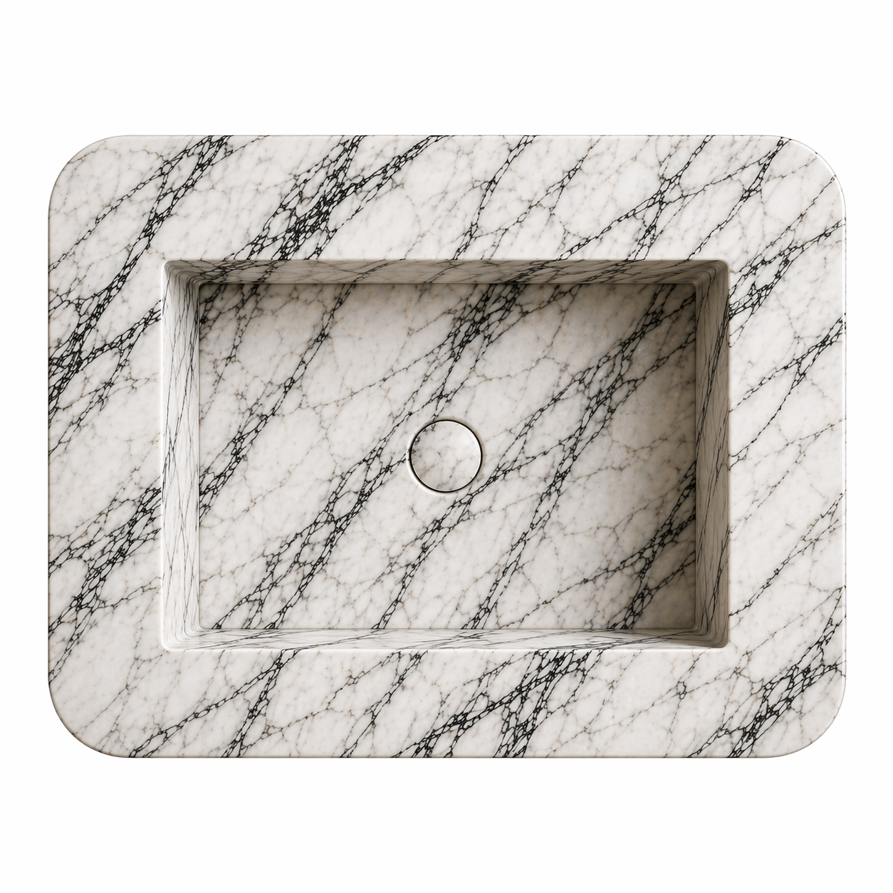 Le Lavabo Totem "Atrium" en Marbre Arabescato Corchia