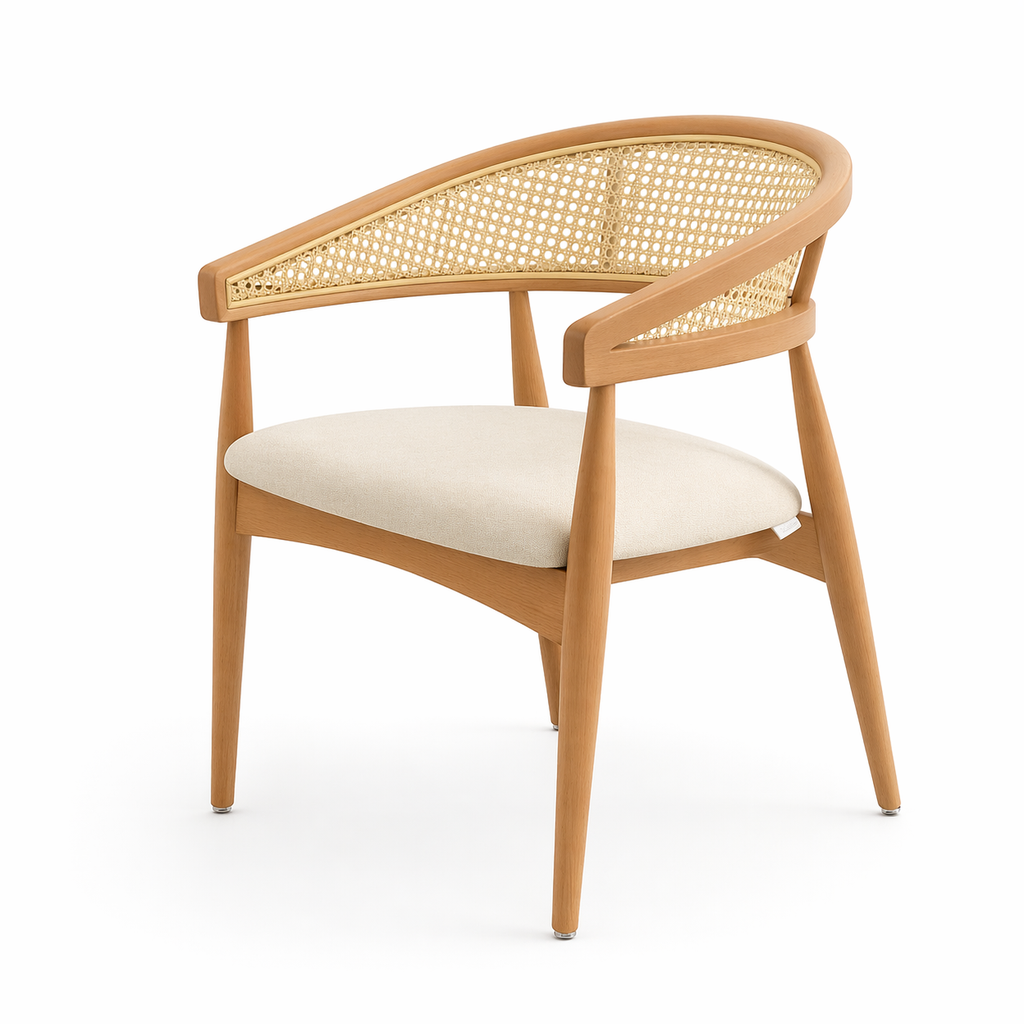 La Chaise "Riviera" en Chêne et Cannage