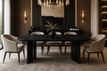 La Table de Repas Oblongue "Monolithe" en Marbre Noir Marquina