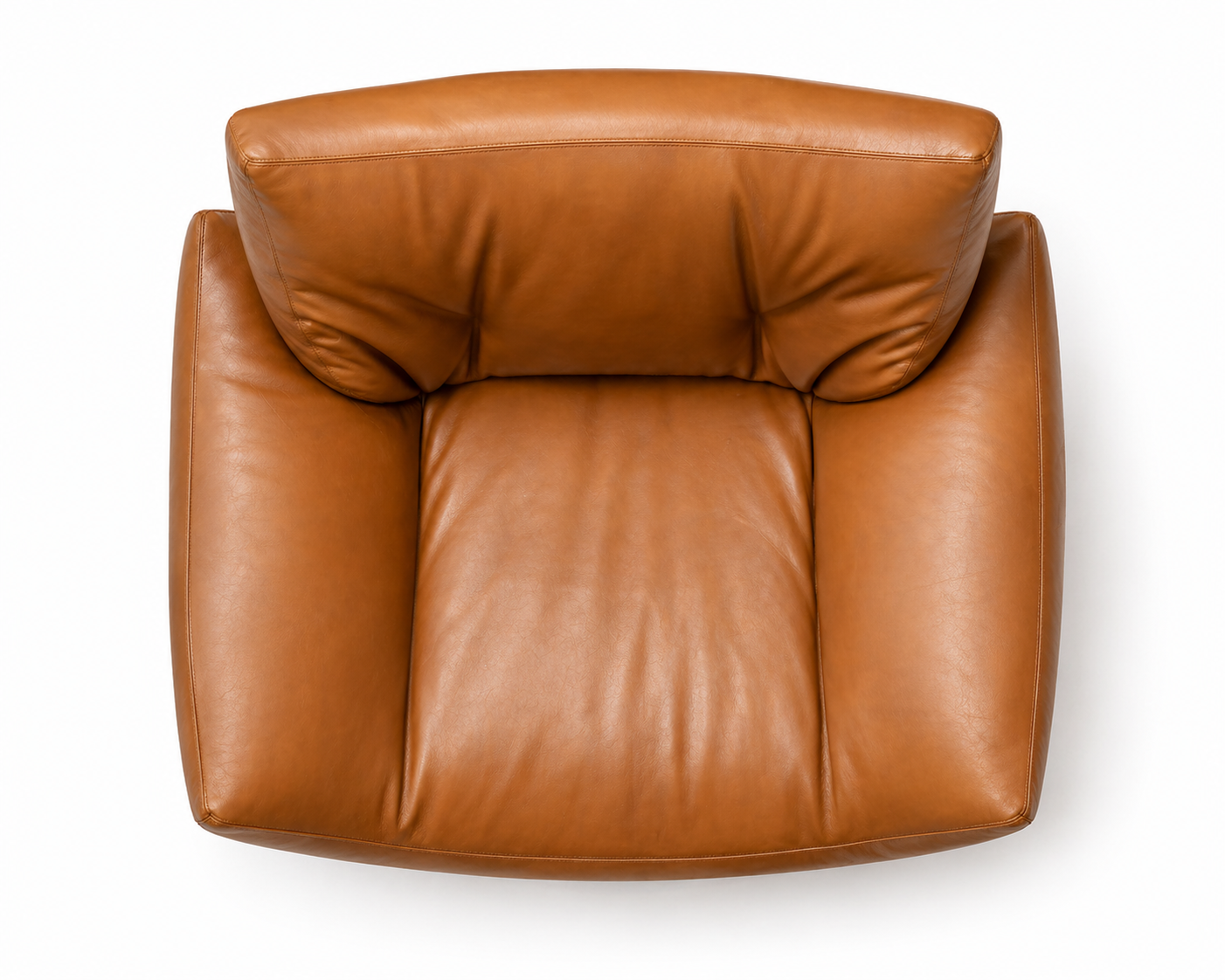 Le Fauteuil Lounge Iconique "Sultan" en Cuir Cognac et Noyer