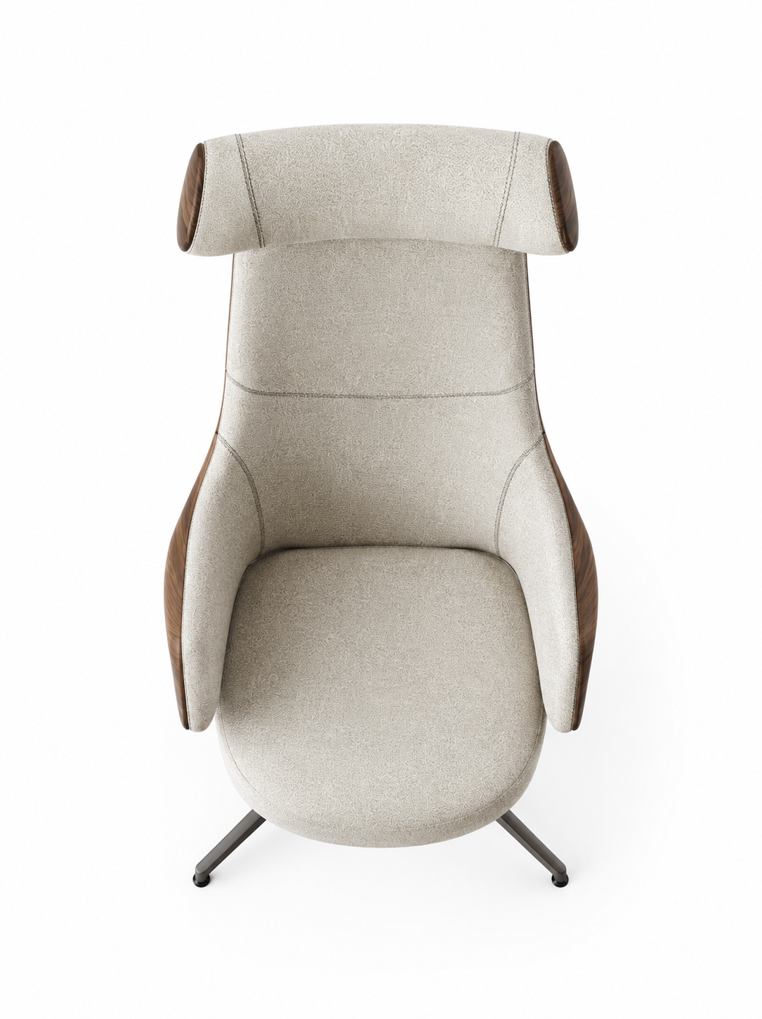La Chaise de Direction "Consulat" en Laine Bouclée et Noyer Galbé