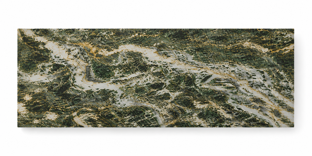 La Table de Repas Rectangulaire Cannelée "Olympe" en Marbre Vert Alpine