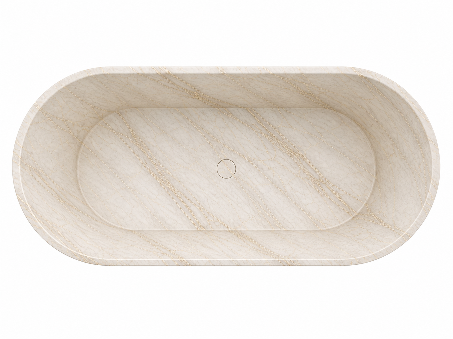 La Baignoire Îlot Monolithe Oblongue "Harmonie" en Marbre Calacatta Oro