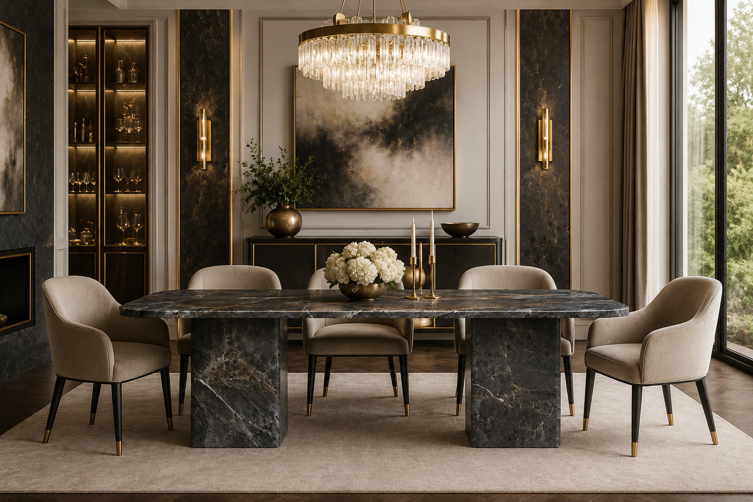 La Table de Repas Rectangulaire "Sill" en Quartzite Invisible Grey