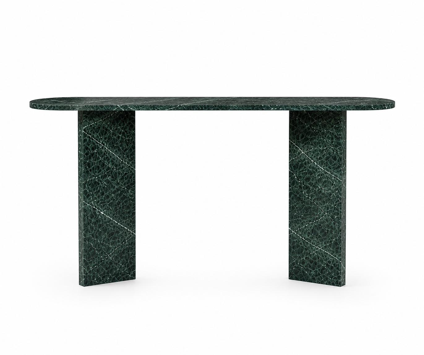 La Console d'Entrée Oblongue "Émeraude" en Marbre Vert Guatemala