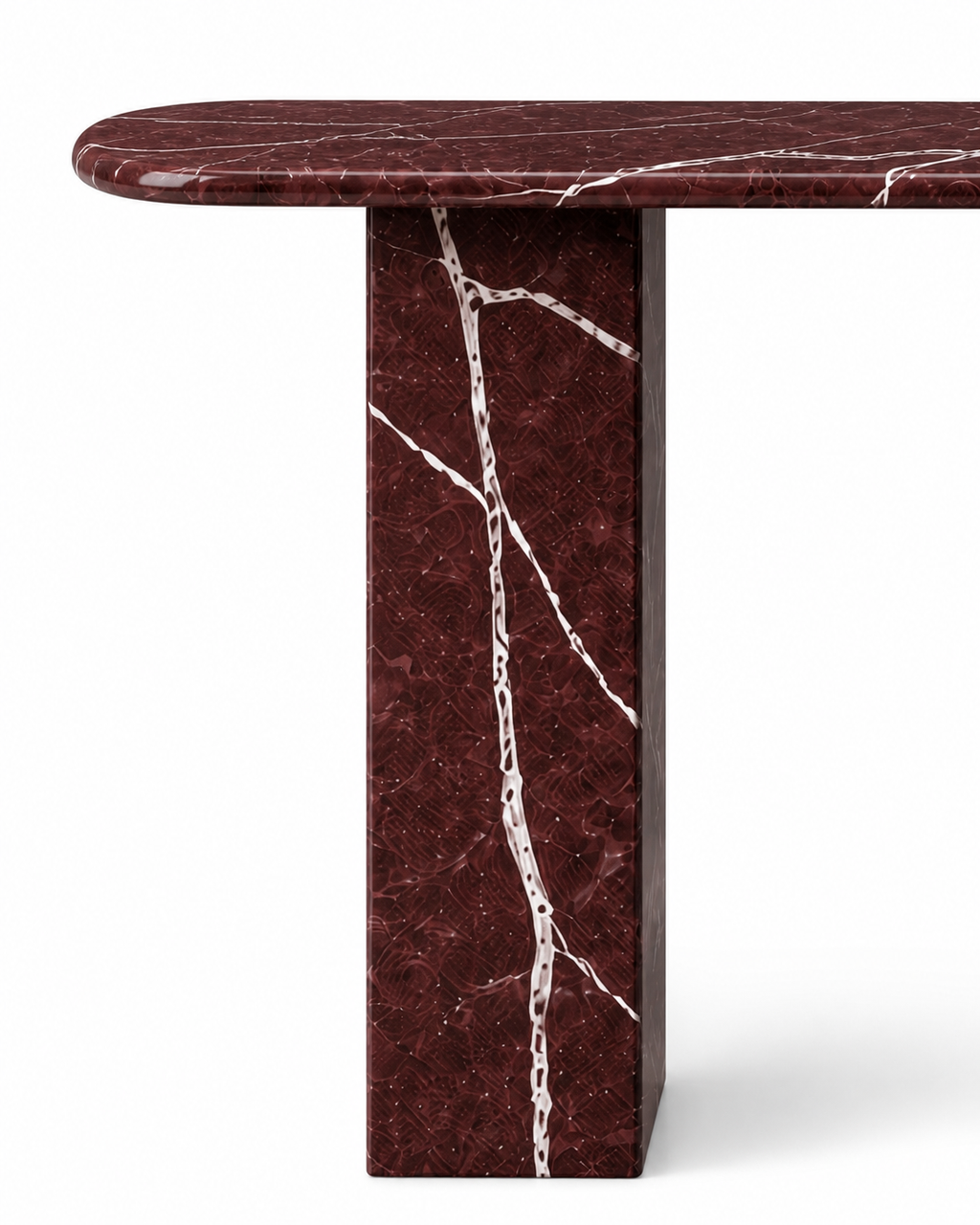 La Console d'Entrée Oblongue "Levanto" en Marbre Rouge Impérial