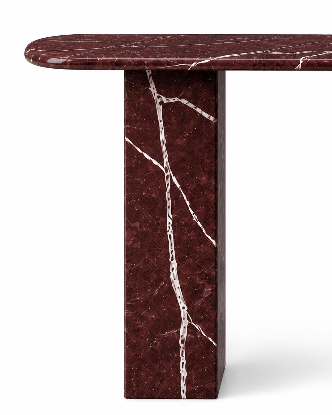 La Console d'Entrée Oblongue "Levanto" en Marbre Rouge Impérial