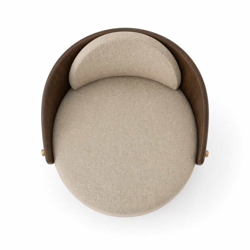 La Chaise "Totem" en Noyer et Bouclé