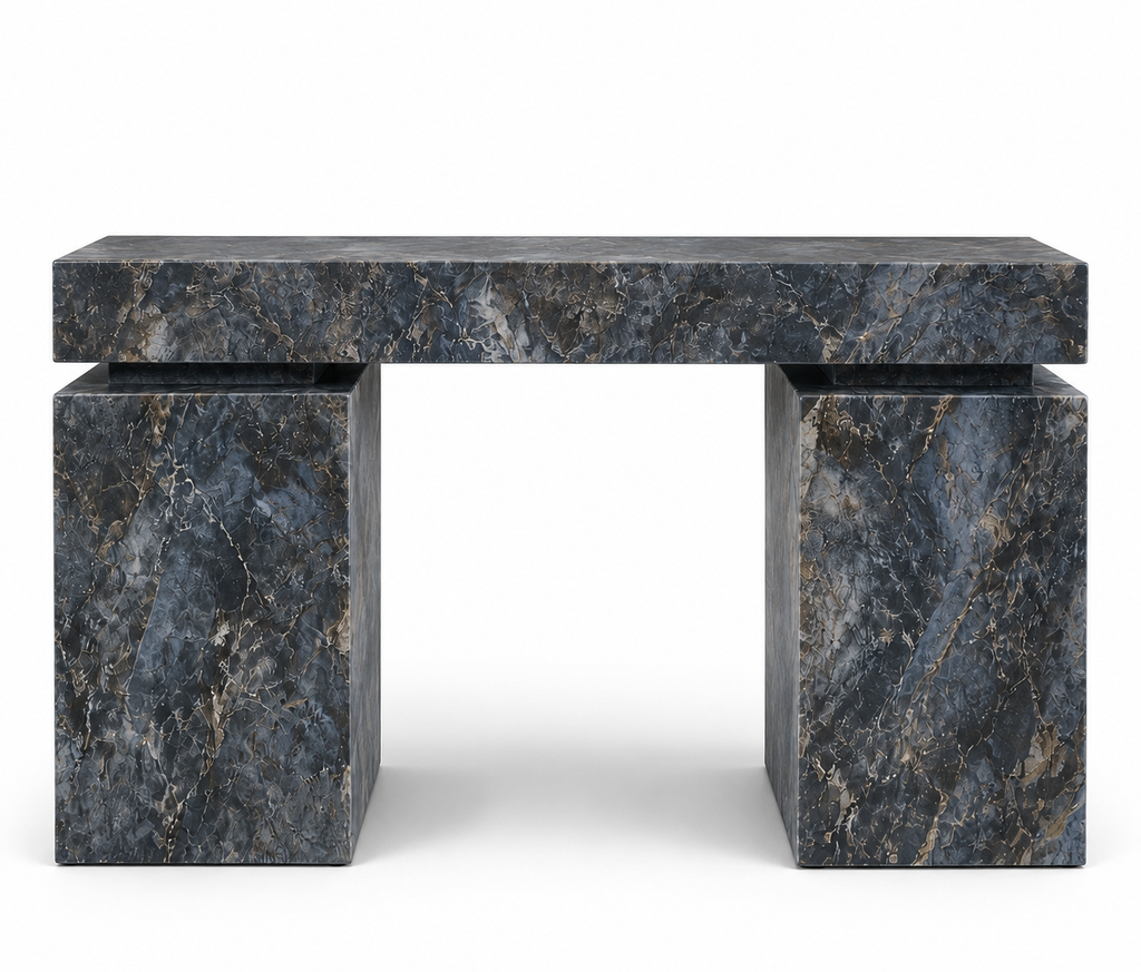 La Console Architrave Épurée "Tempest" en Quartzite Blue Tempest