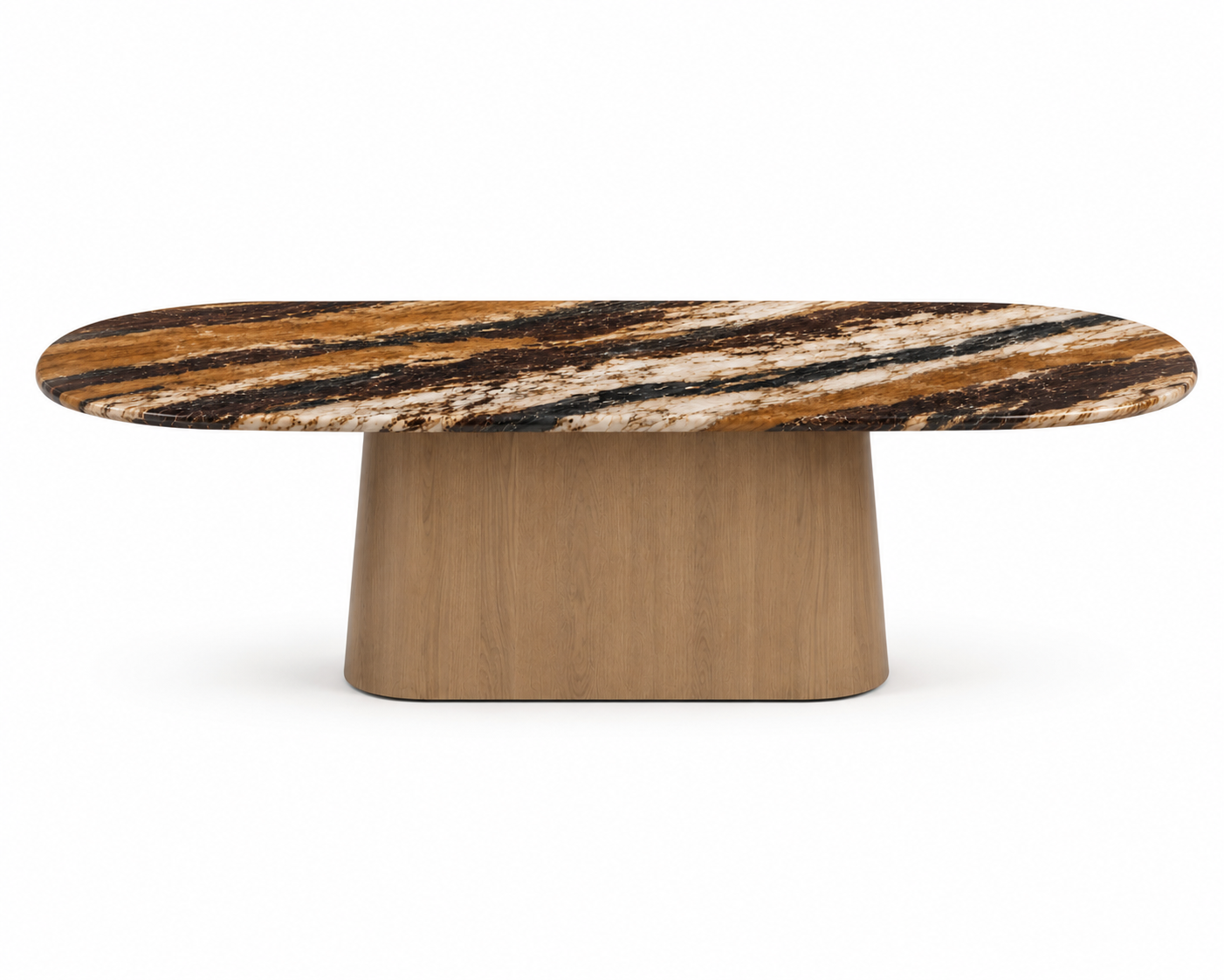 La Table de Repas Oblongue "Sédiment" en Quartzite Doré