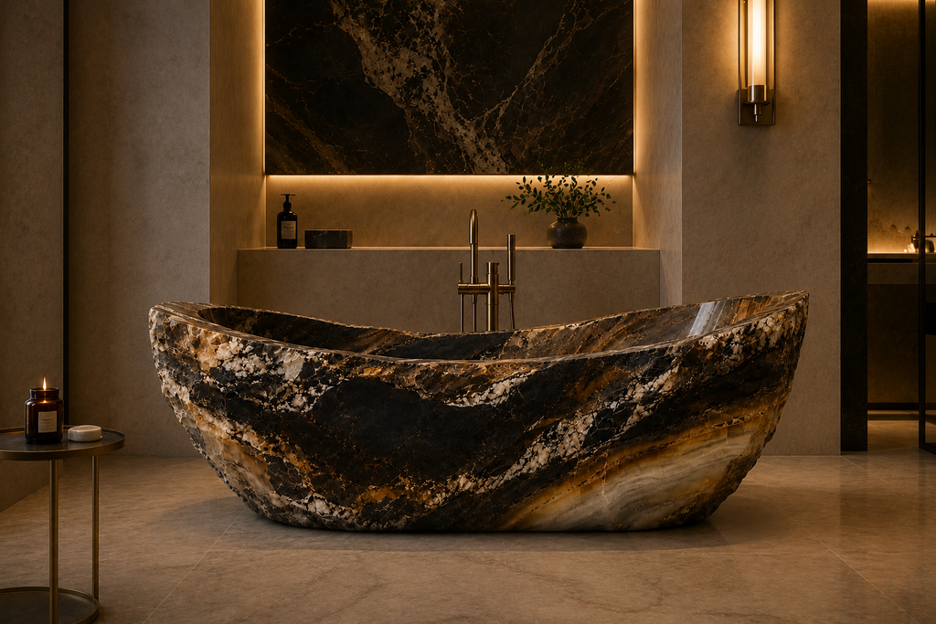 La Baignoire Monolithe "Surgurgence" en Quartzite Sauvage