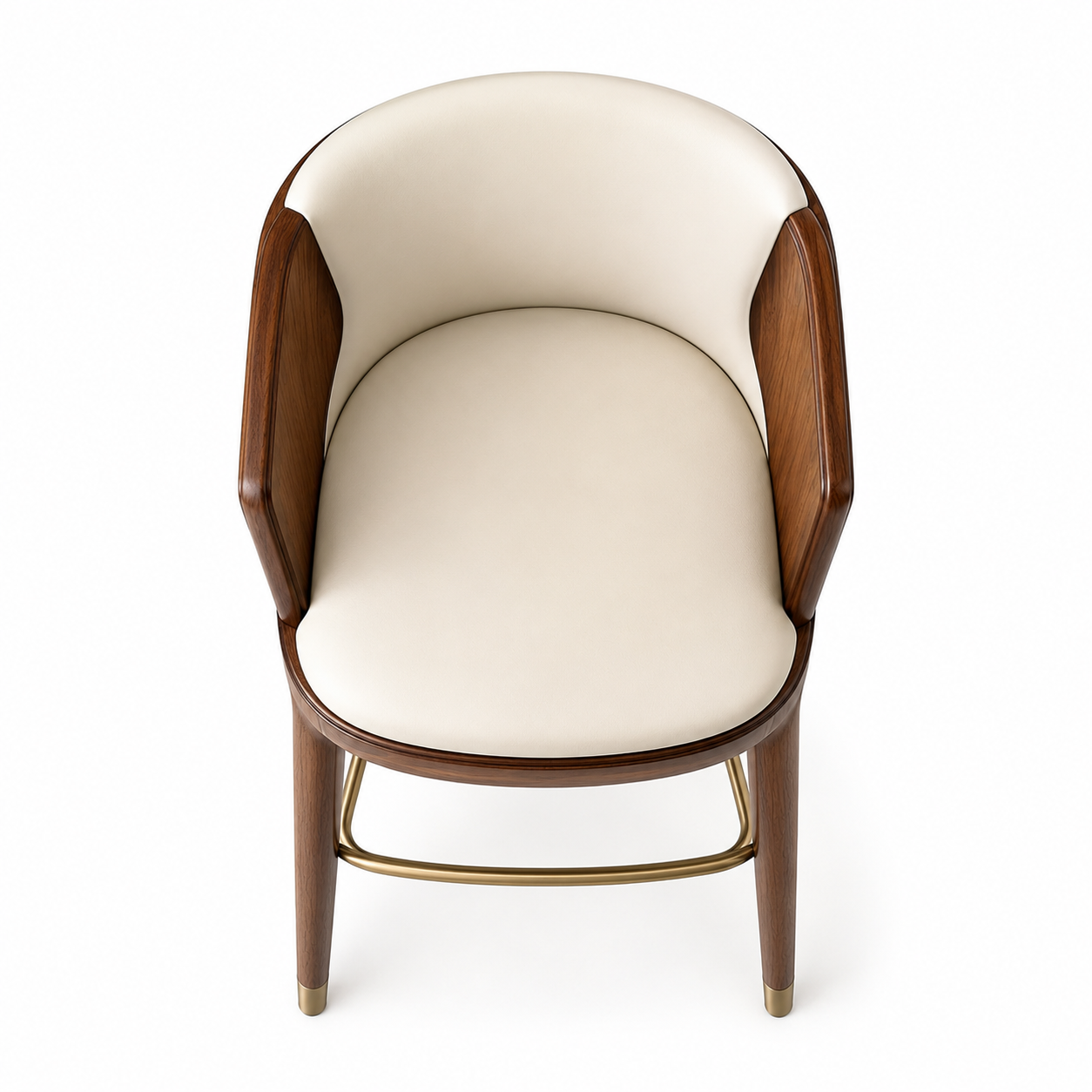 Le Tabouret de Bar "Éclipse" en Noyer et Cuir Crème