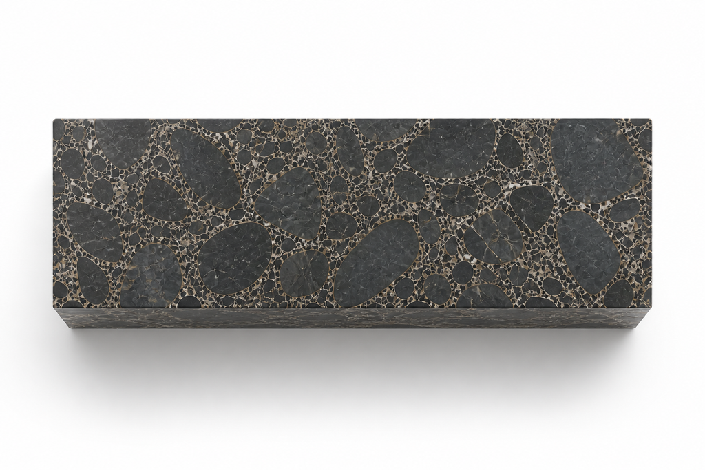 La Console Monolithe Rectangulaire "Mosaïque" en Granit Marinace Black