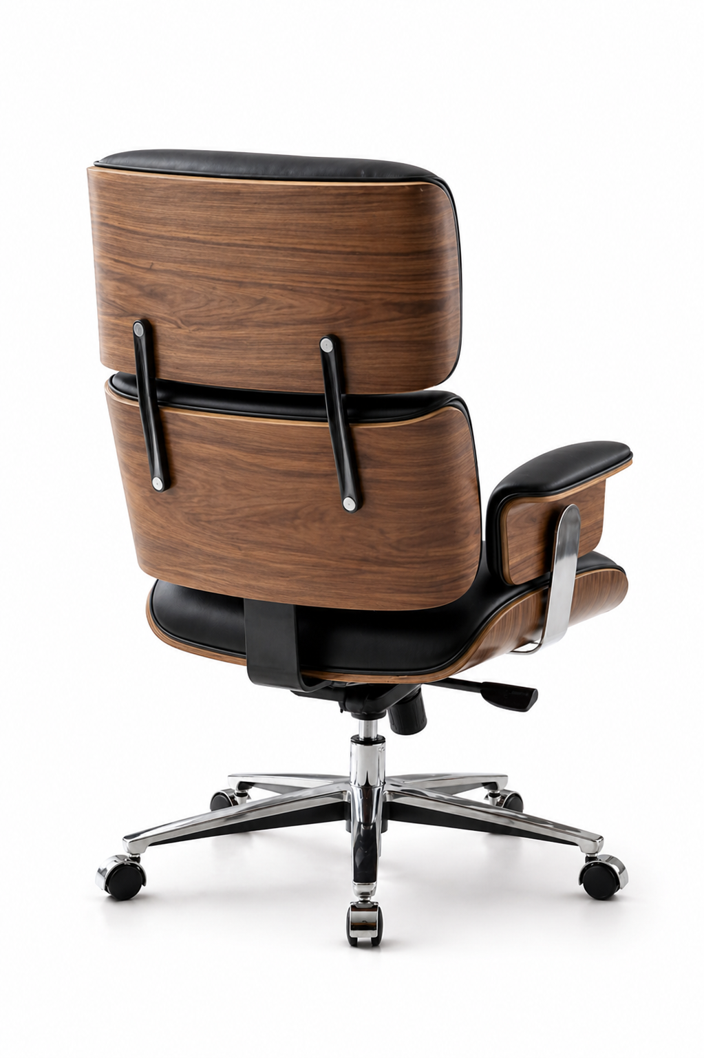 Le Fauteuil de Bureau de Direction Exécutif "Héritage" en Noyer et Cuir Noir