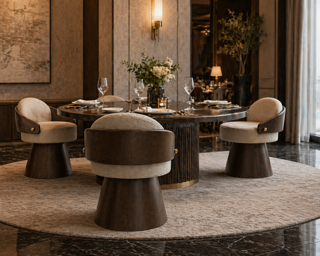 La Chaise "Totem" en Noyer et Bouclé