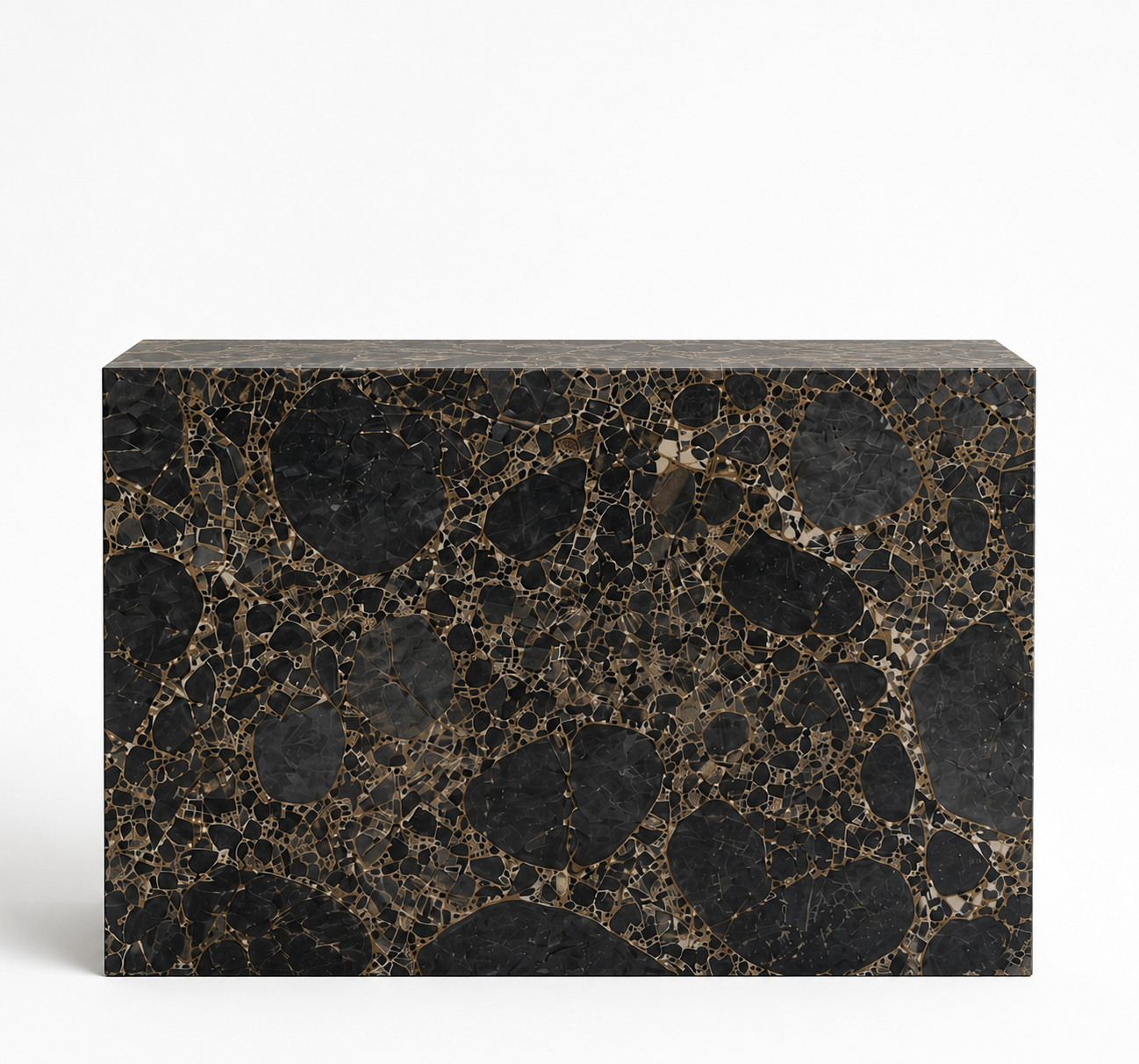La Console Monolithe Rectangulaire "Mosaïque" en Granit Marinace Black