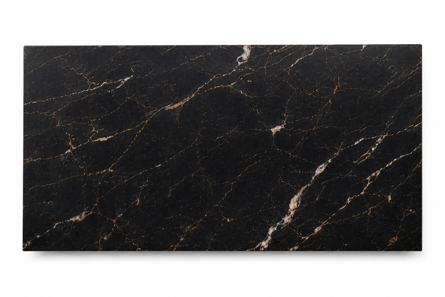 La Table Basse Monolithe Plinthe "St. Laurent" en Marbre Noir et Or