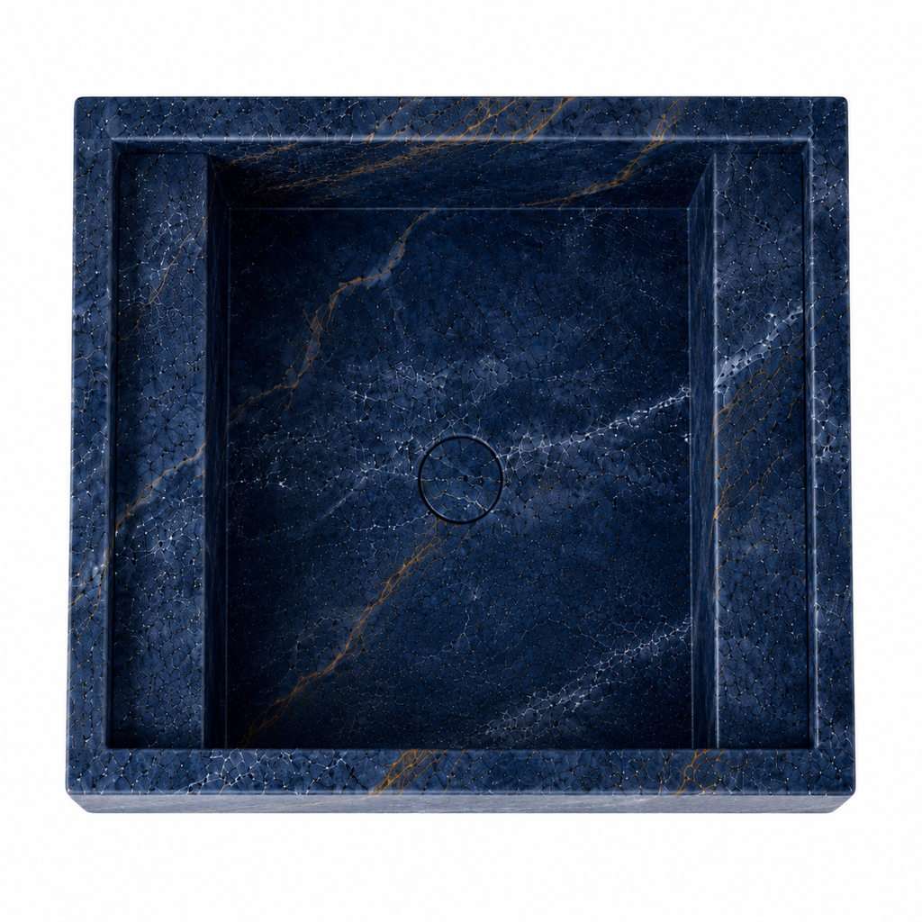 Le Lavabo Totem "Majesté" en Sodalite Bleue