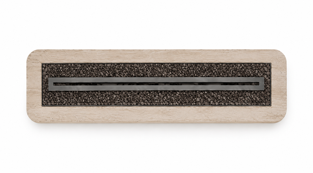 Le Brasero Rectangulaire "Canyon" en Travertin Classique