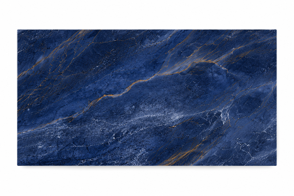 La Table de Repas Rectangulaire "Odyssée" en Sodalite Bleue et Noyer