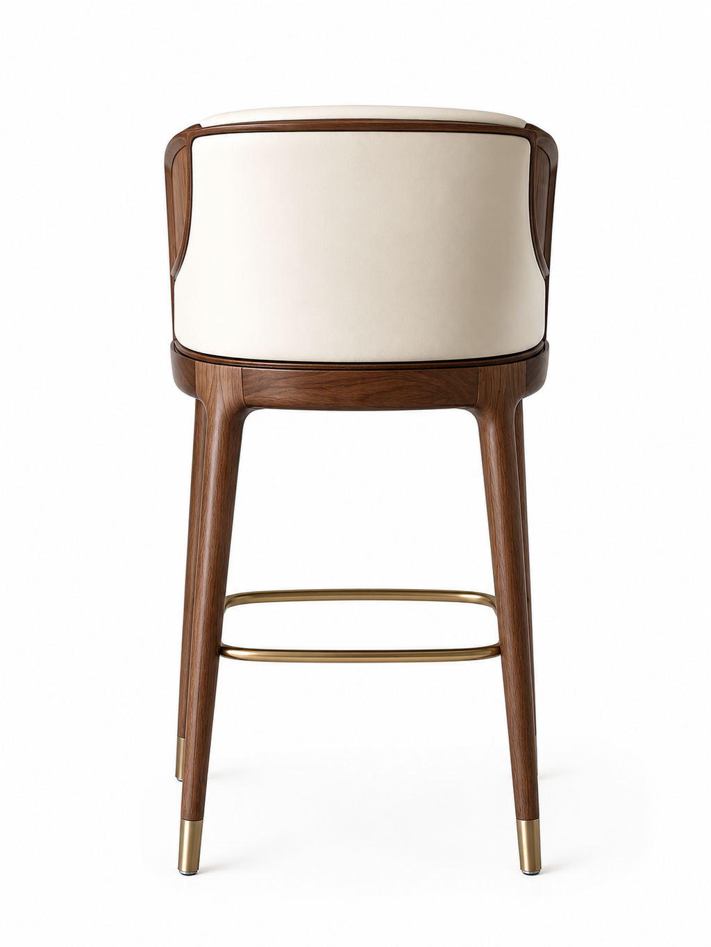 Le Tabouret de Bar "Éclipse" en Noyer et Cuir Crème