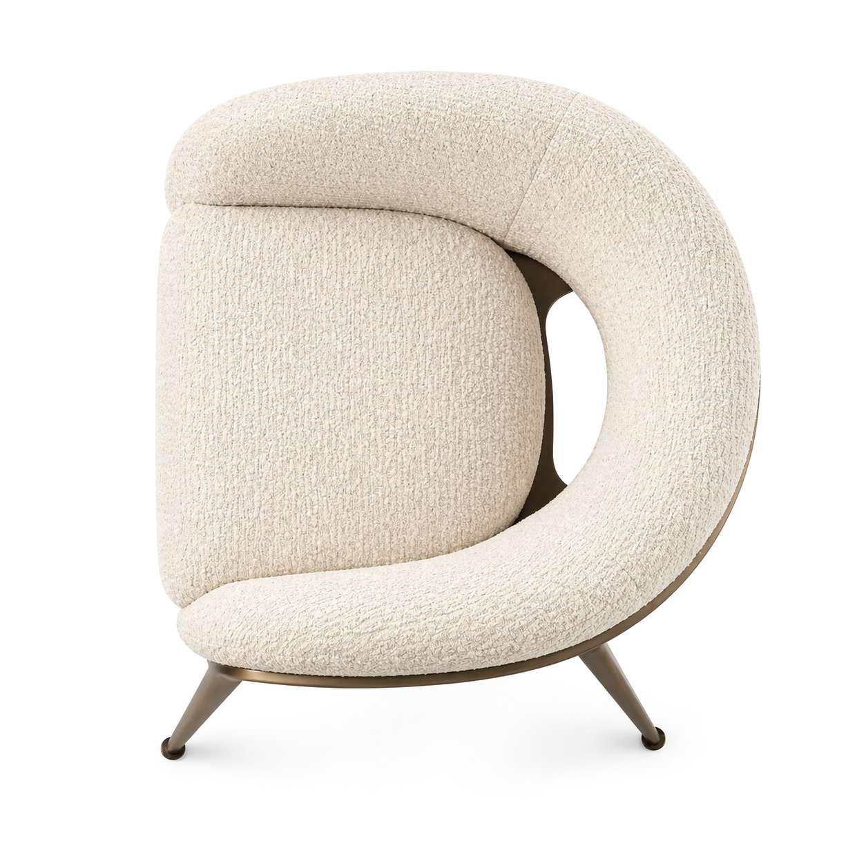 La Chaise "Aura" en Noyer et Bouclé