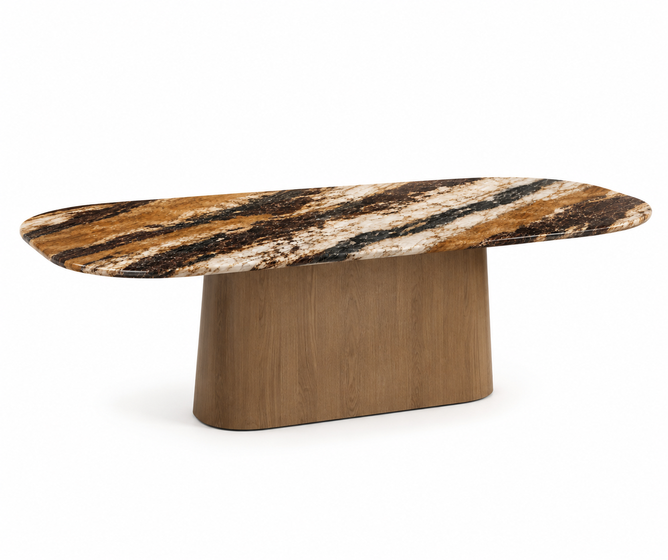 La Table de Repas Oblongue "Sédiment" en Quartzite Doré