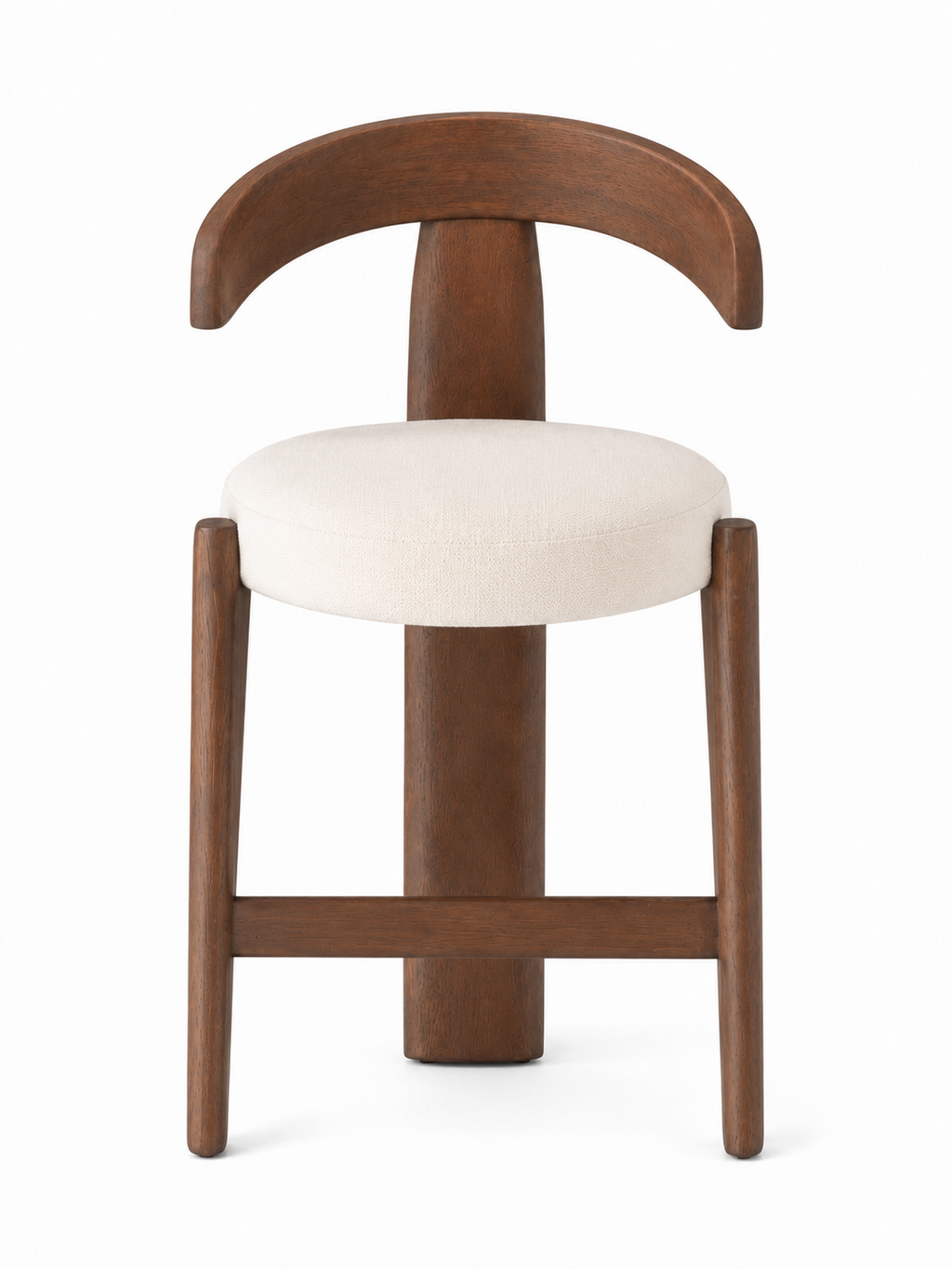 Le Tabouret de Bar "Stèle" en Noyer Impérial