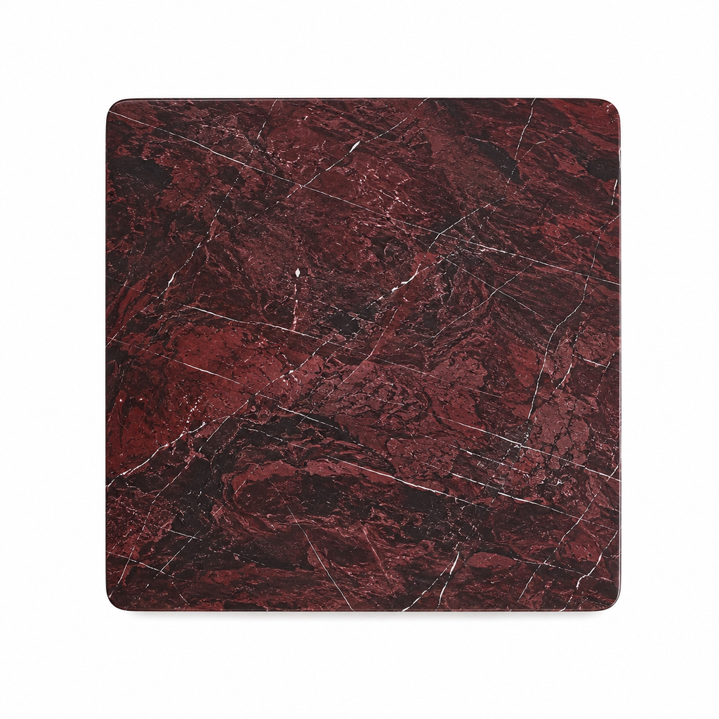 Le Guéridon Monolithe "Poutrelle" en Marbre Rosso Levanto