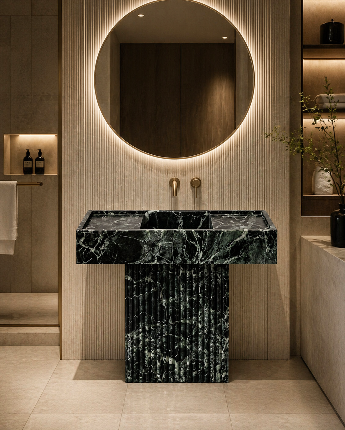 Le Lavabo Totem "Émeraude Royale"