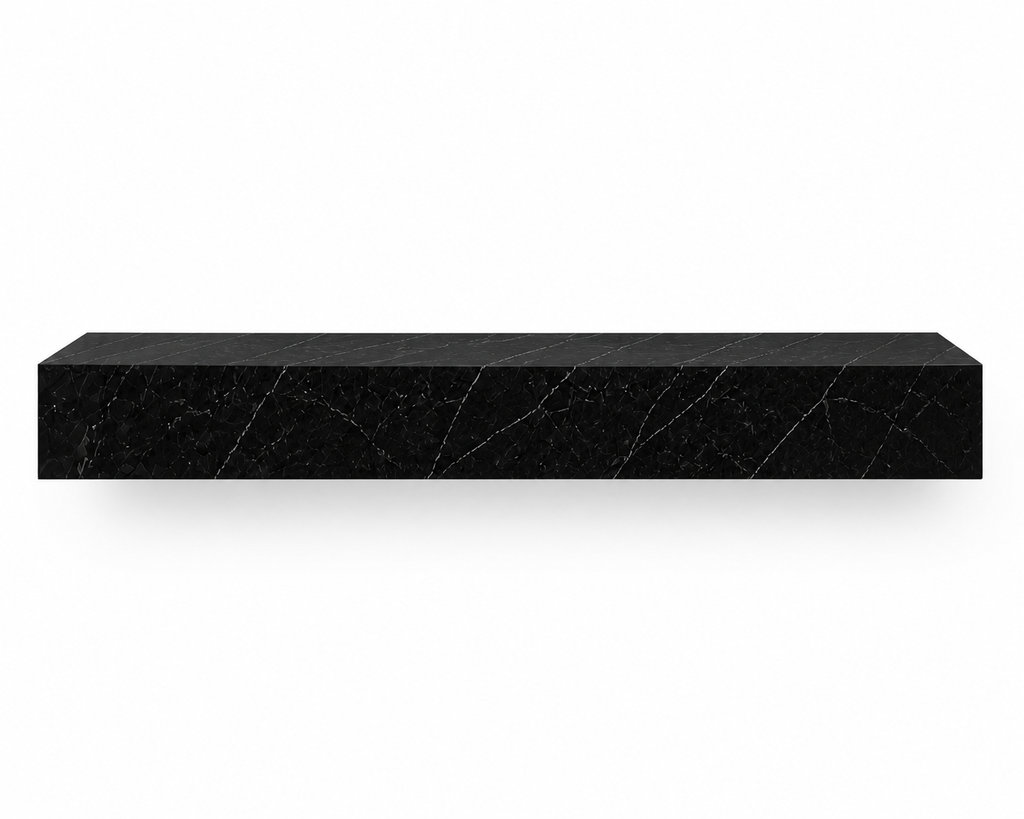 La Console Suspendue Monolithe "Poutre" en Marbre Noir Marquina
