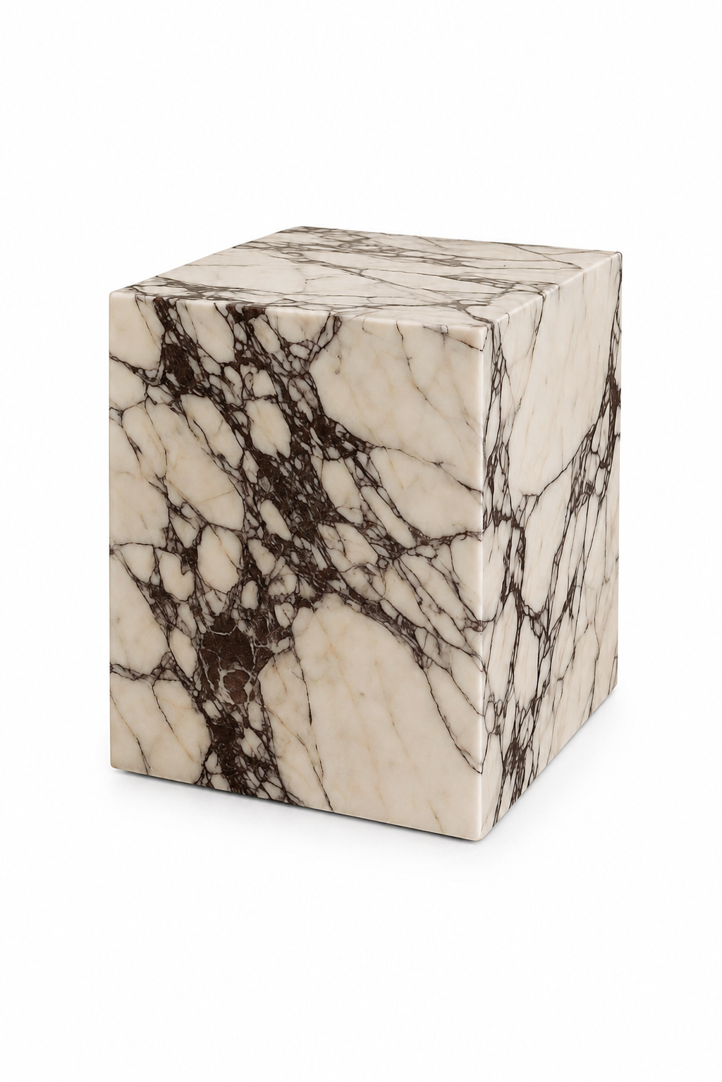 Le Cube Monolithe "Prisme" en Marbre Calacatta Viola