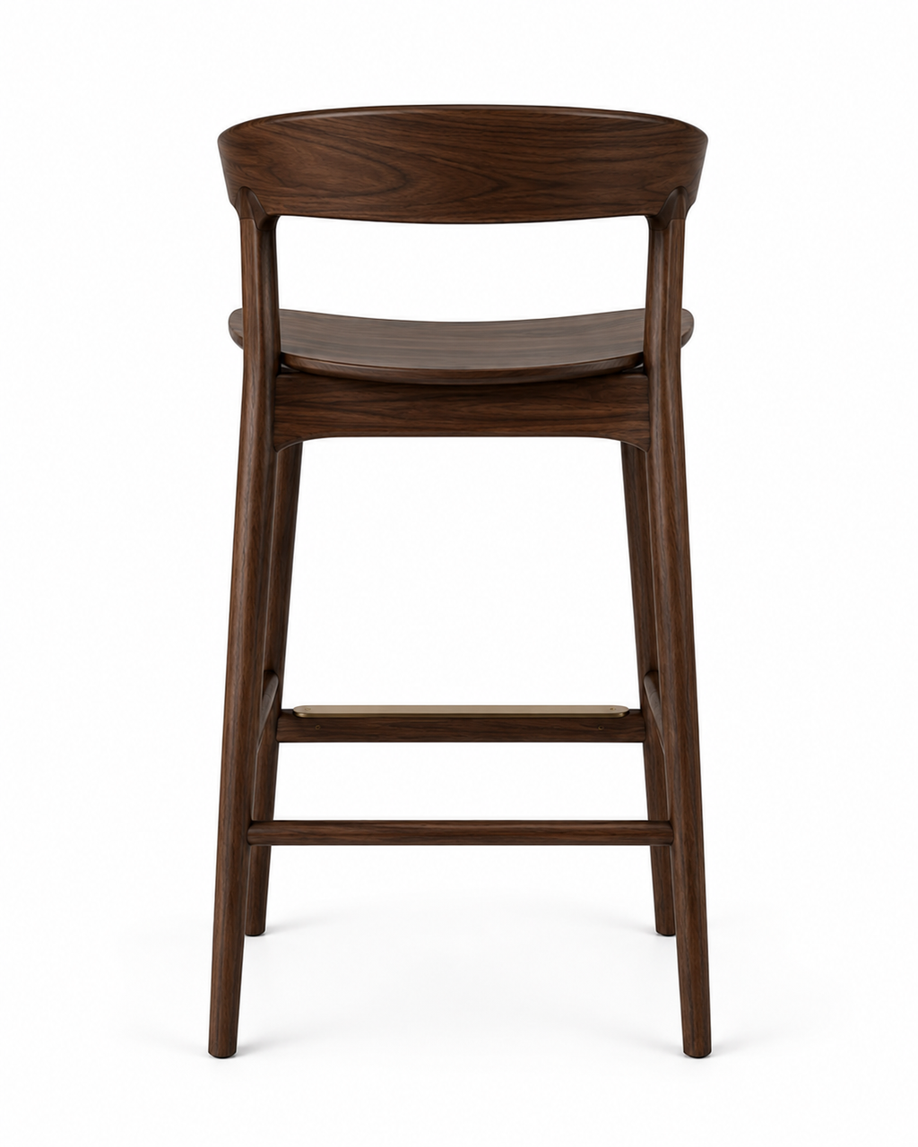 Le Tabouret de Bar Exécutif "Séquence" en Noyer et Laiton